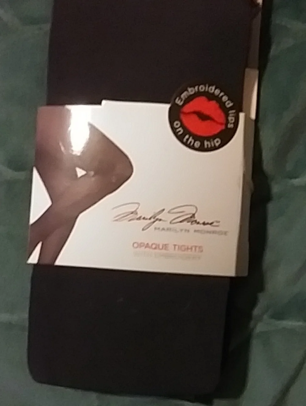 Marilyn Monroe opaque Tights With Embroidery Lips